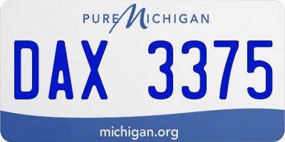 MI license plate DAX3375