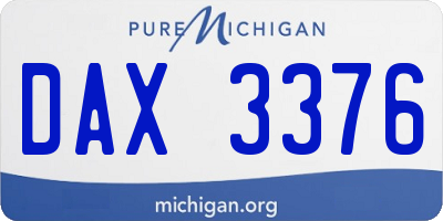 MI license plate DAX3376