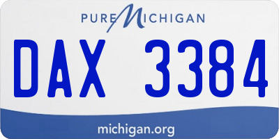 MI license plate DAX3384