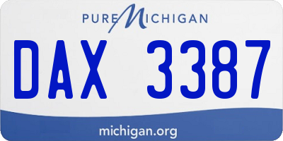 MI license plate DAX3387