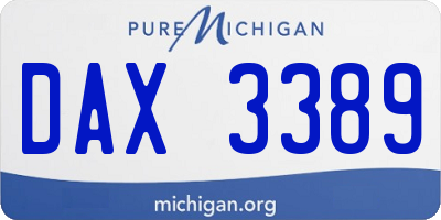 MI license plate DAX3389