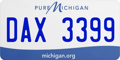 MI license plate DAX3399