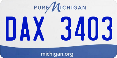 MI license plate DAX3403