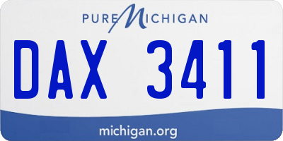 MI license plate DAX3411