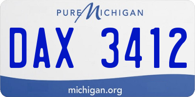 MI license plate DAX3412