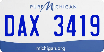 MI license plate DAX3419