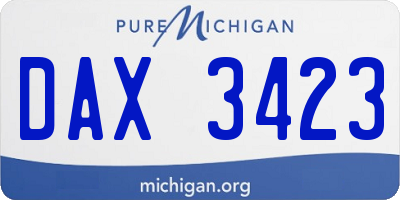 MI license plate DAX3423