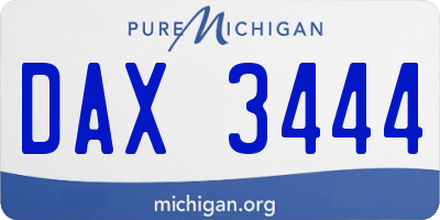 MI license plate DAX3444
