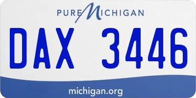 MI license plate DAX3446