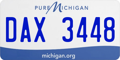 MI license plate DAX3448
