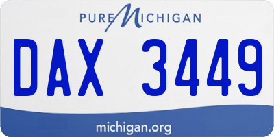 MI license plate DAX3449