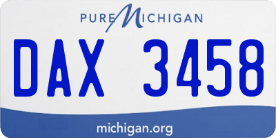 MI license plate DAX3458