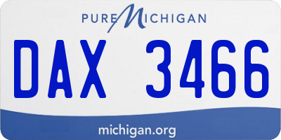 MI license plate DAX3466