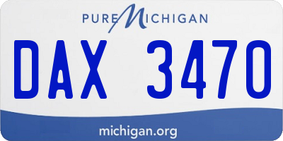 MI license plate DAX3470