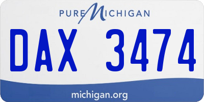 MI license plate DAX3474