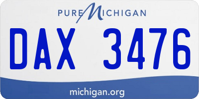 MI license plate DAX3476