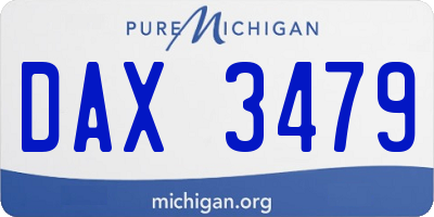 MI license plate DAX3479