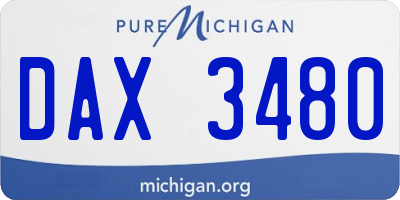 MI license plate DAX3480