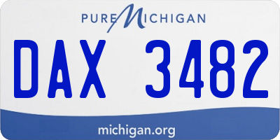 MI license plate DAX3482