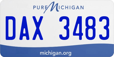 MI license plate DAX3483