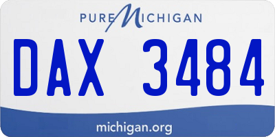 MI license plate DAX3484