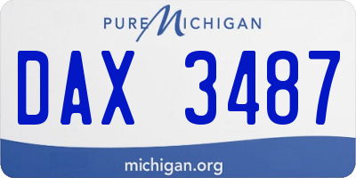 MI license plate DAX3487