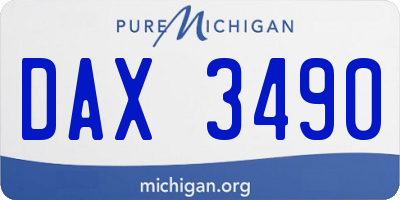 MI license plate DAX3490