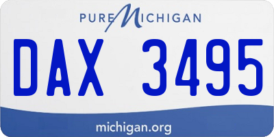 MI license plate DAX3495