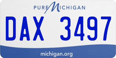 MI license plate DAX3497