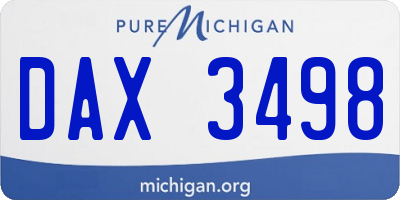MI license plate DAX3498