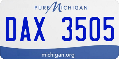 MI license plate DAX3505