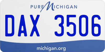 MI license plate DAX3506