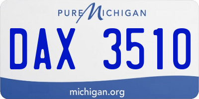 MI license plate DAX3510