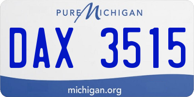 MI license plate DAX3515