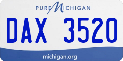 MI license plate DAX3520