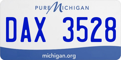 MI license plate DAX3528