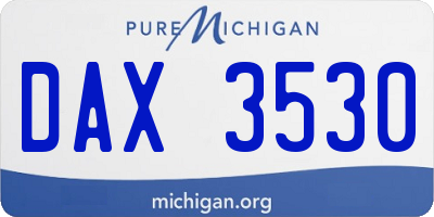 MI license plate DAX3530