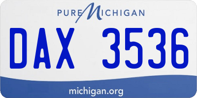 MI license plate DAX3536