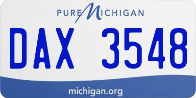MI license plate DAX3548
