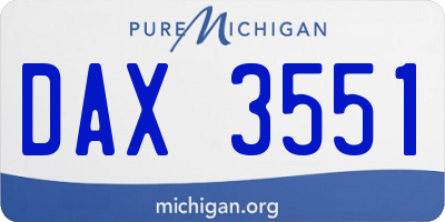 MI license plate DAX3551