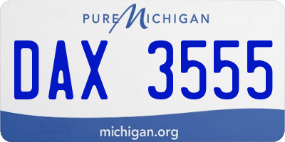 MI license plate DAX3555