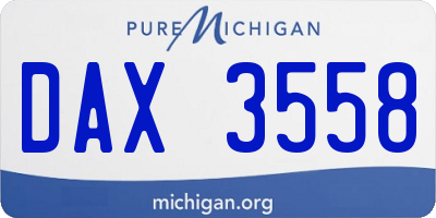 MI license plate DAX3558
