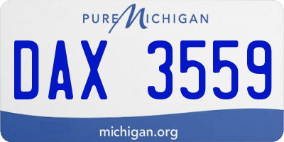 MI license plate DAX3559