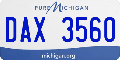 MI license plate DAX3560