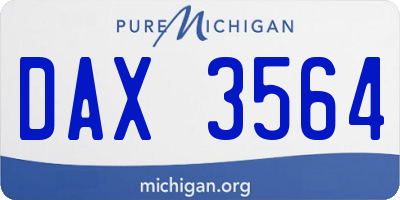 MI license plate DAX3564