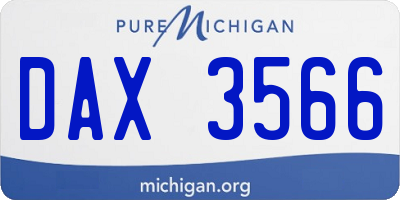 MI license plate DAX3566