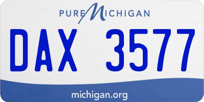 MI license plate DAX3577