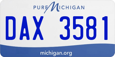 MI license plate DAX3581