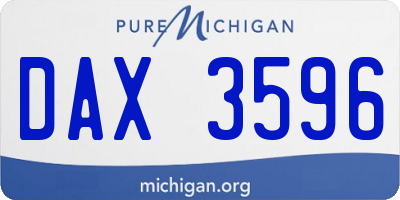 MI license plate DAX3596