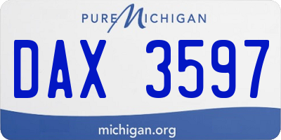 MI license plate DAX3597